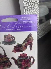 Michel Company New Stickers Antique Ribbon Roses scrapbook Victorian Tea Party