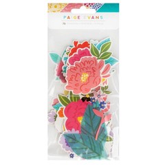 Paige Evans ADVENTUROUS FLORALS (75pc) EPHEMERA DIE CUTS scrapbooking