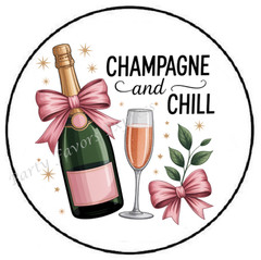 CHAMPAGNE AND CHILL NEW YEAR ENVELOPE SEALS LABELS STICKERS PARTY FAVORS