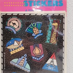 Vintage 1990 Hallmark Stickers Australia Egypt NYC Mexico etc. 4 Sheets – New!
