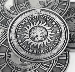 Memento Mori Coin Silver Medallion Stoicism Gift Amor Fati Medal EDC Challenge