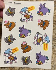 VINTAGE TREND SCRATCH & SNIFF STICKERS FULL SHEET «COCONUT» RABBIT T-150