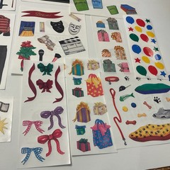 Creative Memories 15 Sticker Blocks and Strips Music School Dogs Bows Balloons