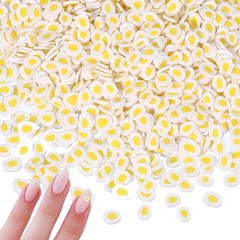 Polymer Clay Slices, 100g Poached Egg Slice Fruit Art Slices, Yellow White