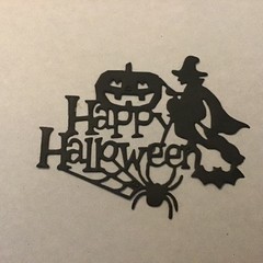 Happy Halloween Witch Pumpkin Bat Die Cut Embellishments 6 sets Scrapbooks Cards