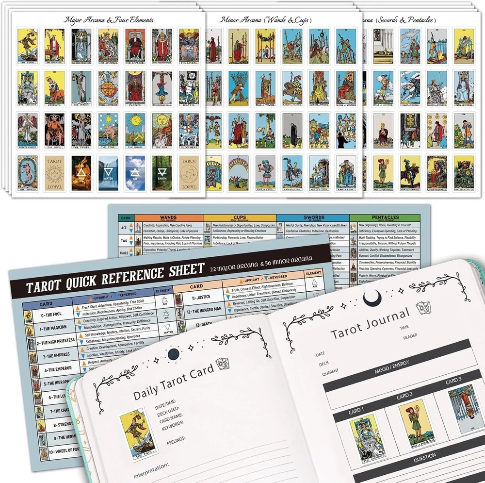 Tarot Stickers 1008 PCS 40 Sheets w/ Reference Sheets Journaling Scrapbook