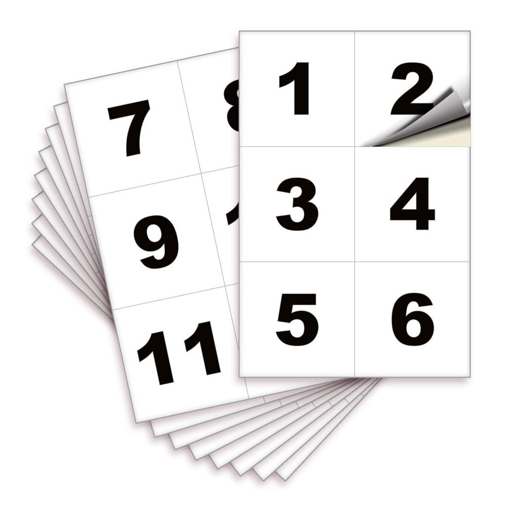 iSYFIX White Consecutive Number Stickers – 1 to 50, 3-inch, 1 set – Vinyl Sel…