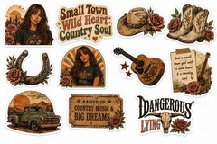 Ella Langley Small Town Sticker Pack/Country Music/