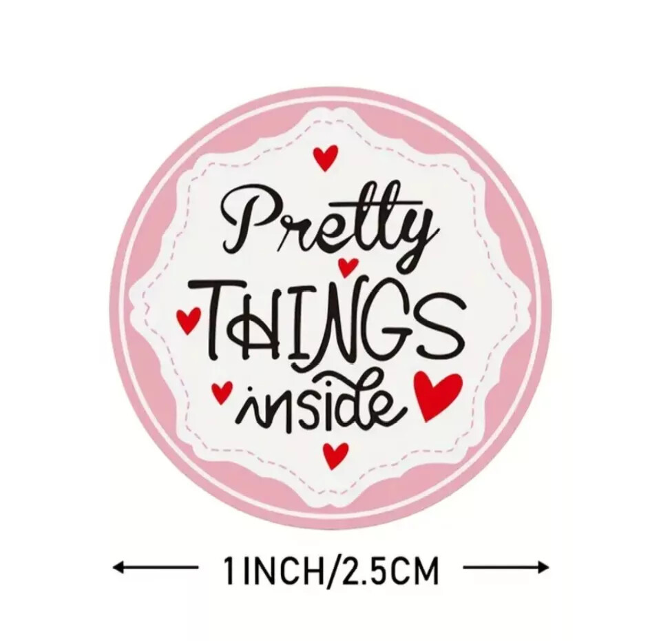100 THANK YOU 1″ STICKERS LABELS SEALS FEEDBACK Small Business PINK ROUND