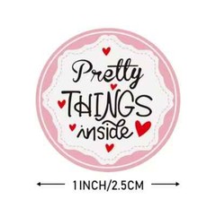 100 THANK YOU 1″ STICKERS LABELS SEALS FEEDBACK Small Business PINK ROUND