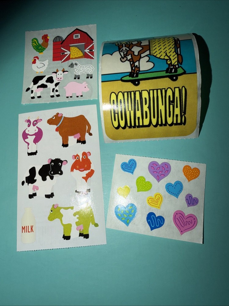 Vintage Stickers Lot Cows