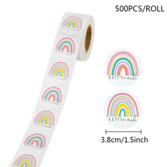 500pcs 1.5in Rainbow Sticker Thank You Print Wedding / Birthday Gift Wrap Decor