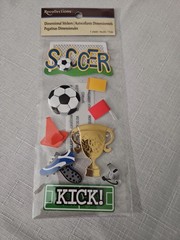 Lot Of 6 Packs 3D Stickers BIRTHDAY, PIRATES, SOCCER, SCHOOL & BEACH THEMES