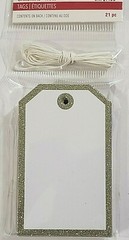 Recollections Christmas GLITTER BORDER Tags – PALE GOLD – 21 pcs
