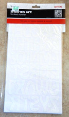New S.E.I. Flocked Iron-On Transfers «COOL LETTERS» White Uppercase & Lowercase