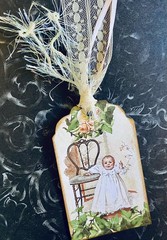 6 Junk Journal Tags Vintage Lace Roses Maud Humphrey~Gifts~Scrapbooks~Cards~#5DL