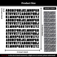 1/2 Inch Letters Stickers – 1664 Pieces Capital Alphabet 0.5 INCH, Black