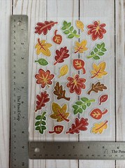 Fall Leaves Foiled 26 Stickers Colorful Autumn Red Orange Brown Green Thanks New