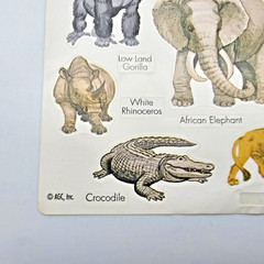 VTG AGC African Animal Stickers Wildlife Safari Elephant Leopard Zebra Gorilla