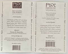 Vintage PSX Designs Stickers SET of 2 Sheets 4″X6″ Daisies/Butterfly/Love NEW