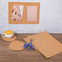 5 Pack Thin Cork Sheets 1Mm Adhesive Cork Sticker Coasters 11.8X8.3In Thick