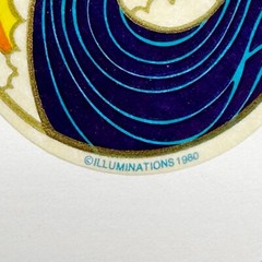 Vintage 1980 Rainbow Wave Sticker by Illuminations Retro 1.75″ Round 80’s