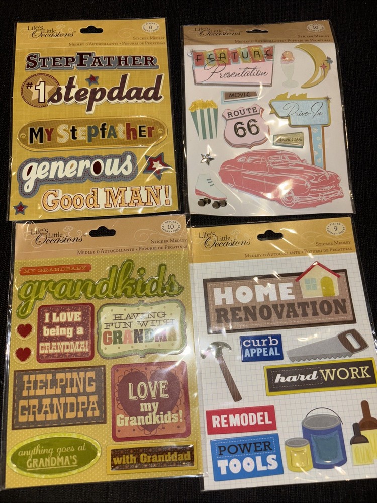 K&Company- Life’s Little Occasions Scrapbooking Stickers 4 Packs-New