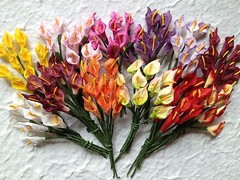 10 Lilies lily Calla Pink Handmade Mulberry Paper Flowers Wedding Easter shower