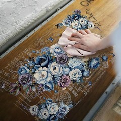 OLYCRAFT 3pcs/Set Cosmic Roses Rub on Transfers for Furniture and Rose