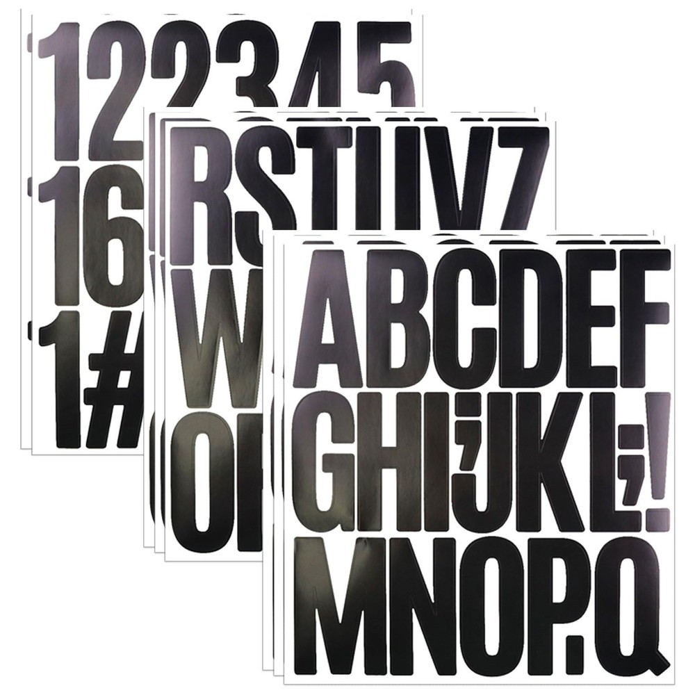 8 Sheets Letter Number Stickers, 3 Inch Vinyl Alphabet Stickers, 174 Pieces S…