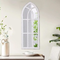 Rustic Long Arched Window Mirrors for Wall Decor 14 X 36 inch, Hanging Distre…