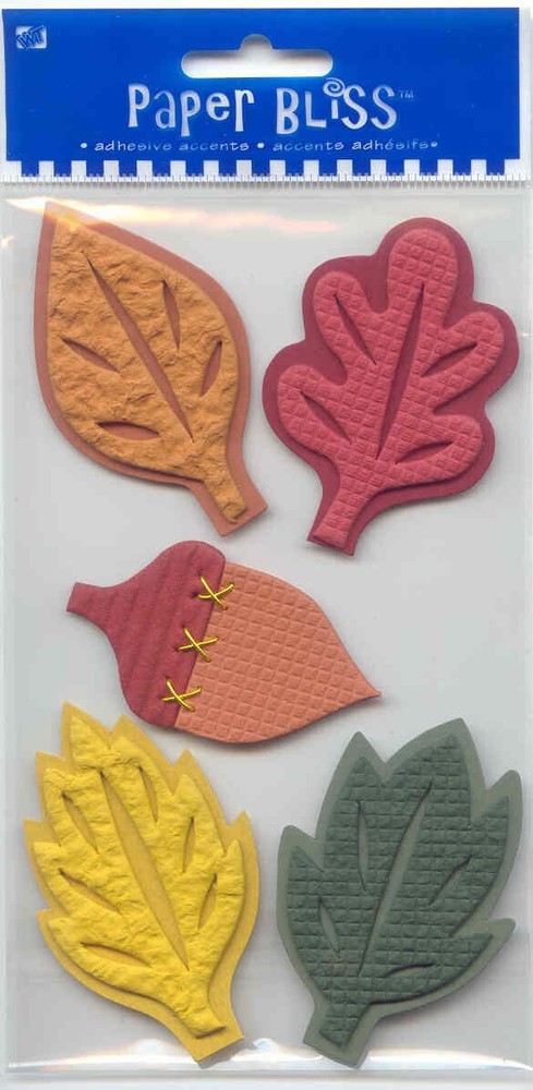 Vintage Paper Bliss Autumn LEAVES Fall Theme 3-D stickers 95665 Fast FREE Ship!
