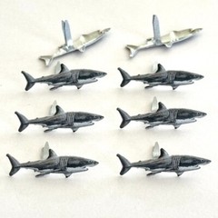 SHARK SCRAPBOOKING DECORATIVE BRADS EYELET OUTLET 8 PCS