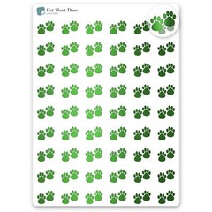 Paw Pet Planner Stickers / 54 Gold Foil (1/2”) / Dog Cat Care Medication Gr…