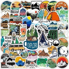 50 PCS Forest Camping Hiking Outdoor Adventure Travel Stickers Waterproof Vinyl