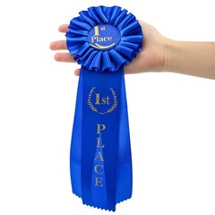 10 PCS 1st Place Rosette Ribbons Blue Award Prize Winner Victory Medal