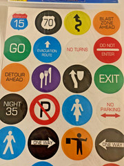 Scrap Booking Road Sign Stickers 40-Pack