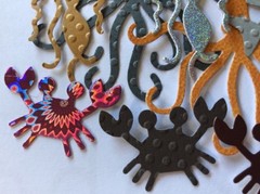 SEA ANIMAL Die-Cuts(8pc)Octopus •Shells•Ocean•Jellyfish•Fish•Crabs•Sand•Vacation