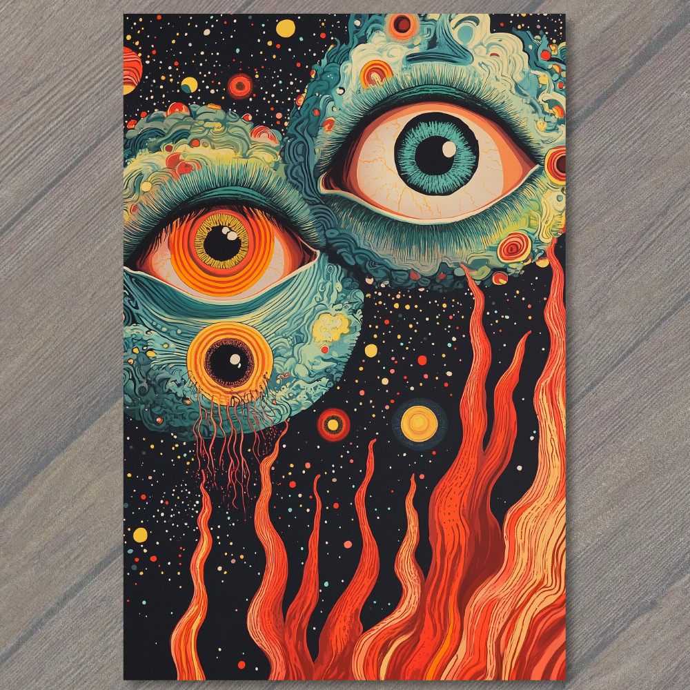STICKER Surreal Space Eyes Tentacles Galaxies Cosmic Nebula Horror Weird Art