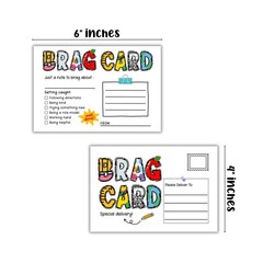Brag Cards for Students for Teachers 30pk 4×6” Postcard Take Home Notes Send …