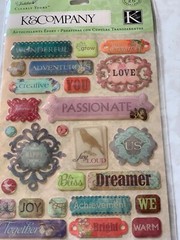 K&COMPANY STICKERS JUBILEE CLEARLY YOURS EPOXY WORDS PHRASES JUBILEE WORD 26PCS
