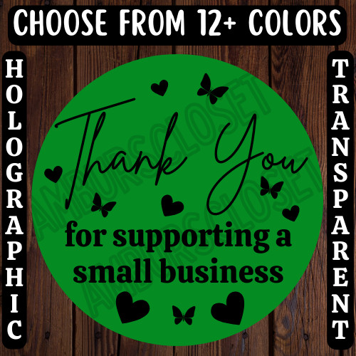 40 THANK YOU STICKERS 2″ PRINTED ROUND LABELS SEALS SUPPORT SMALL BUSINESS