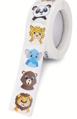 500 pcs Sticker Seals Roll Cute Cartoon Animal Face Panda Giraffe Self Adhesive