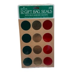 Vintage 1970s Hallmark 12 Gift Bag seals Foiled Stickers Sealed