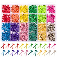 360 Pcs Brads for Paper Crafts, 12 Colors Metal Brass Brads Paper Fasteners