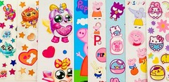 150+ Stickers PEPPA PIG BLUEY HELLO KITTY RAINBOCORNS SPIDERMAN PUSHEEN THE CAT