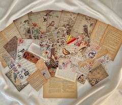 Vintage Bird Ephemera Bundle Junk Journal Kit Cottagecore Nature Scrapbook 69 Pc