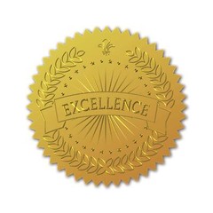 100 Pcs 2 Inch Excellence Certificate Seals Gold Foil Stickers for Certificates
