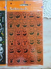 Vintage NIP Stickety-Doo-Da Halloween Skeleton Pumpkin Stickers Lot 8 Sheets