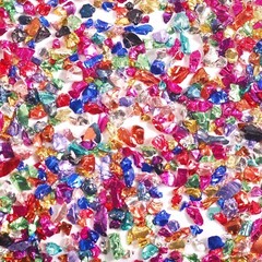 45 G Mixed Color Glass Crushed Chips Irregular Shape Nail Art Tips + Storage Box
